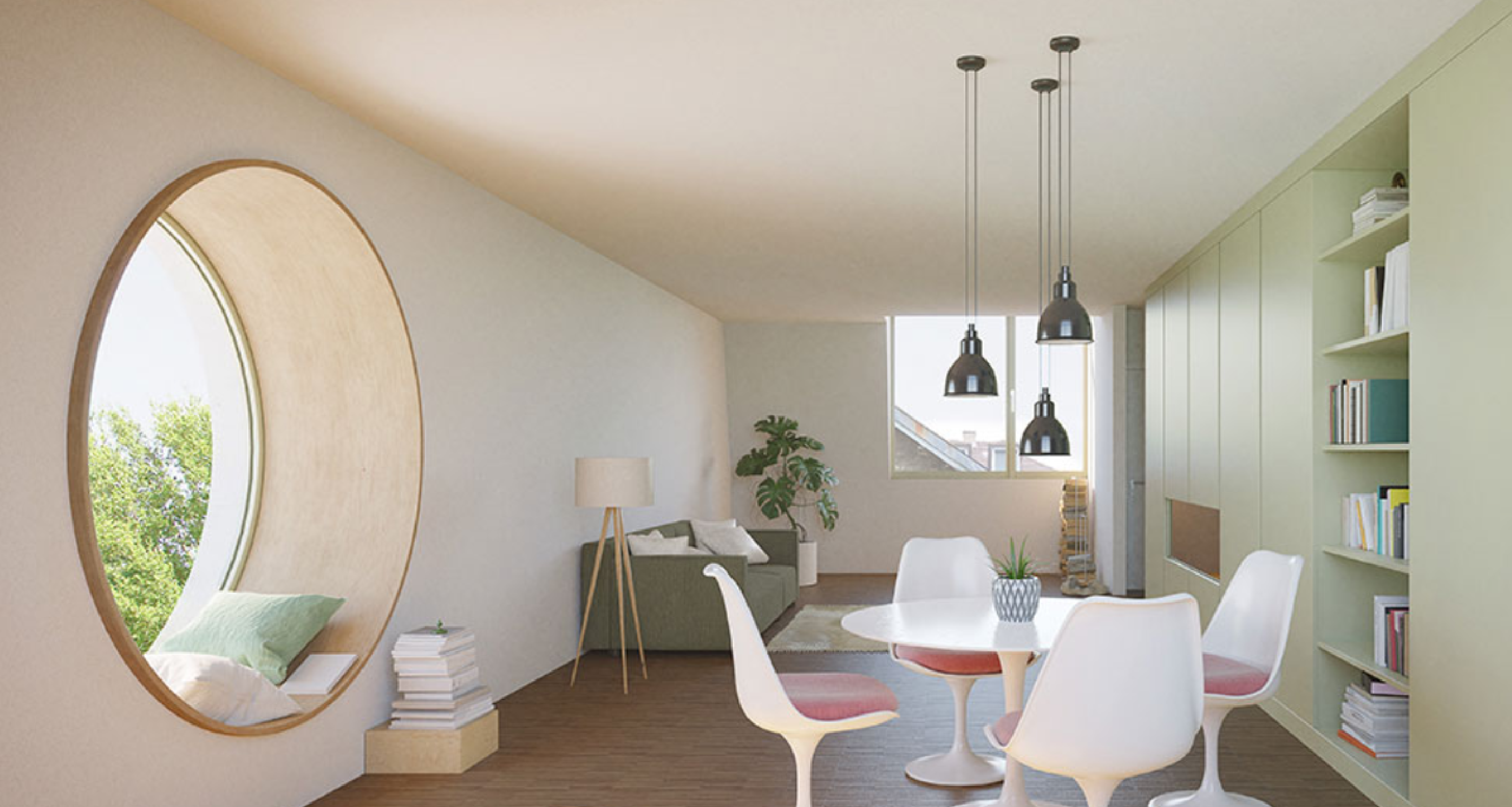 Visualisation 3D de l'intérieur aménagé d'un appartement